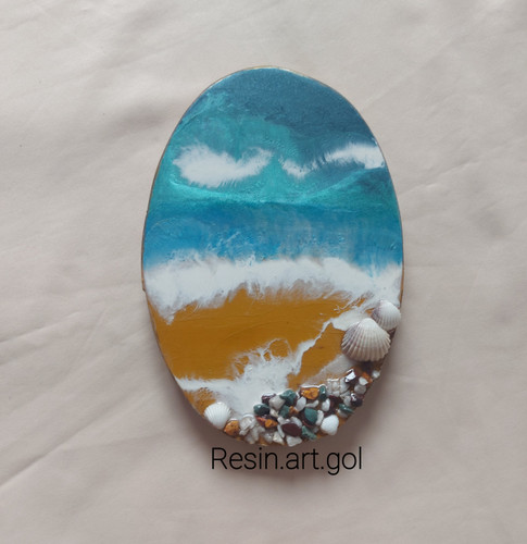 دیوارکوب رزینی طرح دریا