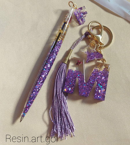 ست فانتزی خودکار و جاکلیدی رزینی