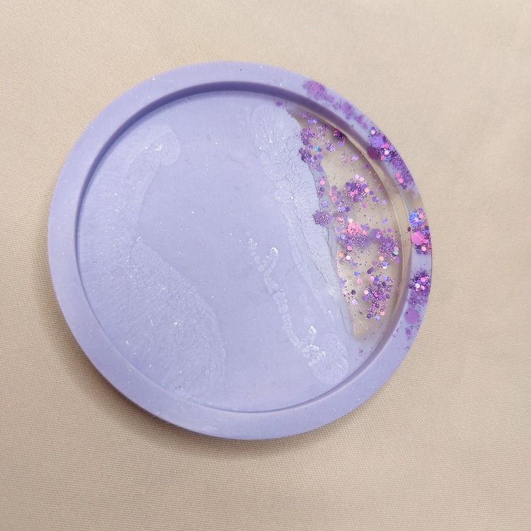 زیر لیوانی رزینی بنفش