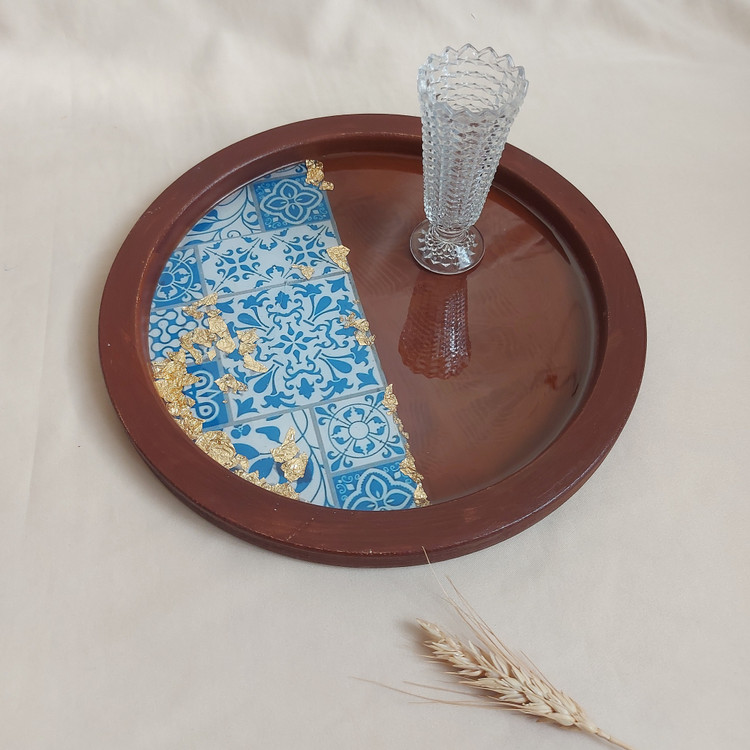 سینی پذیرایی چوب و رزین