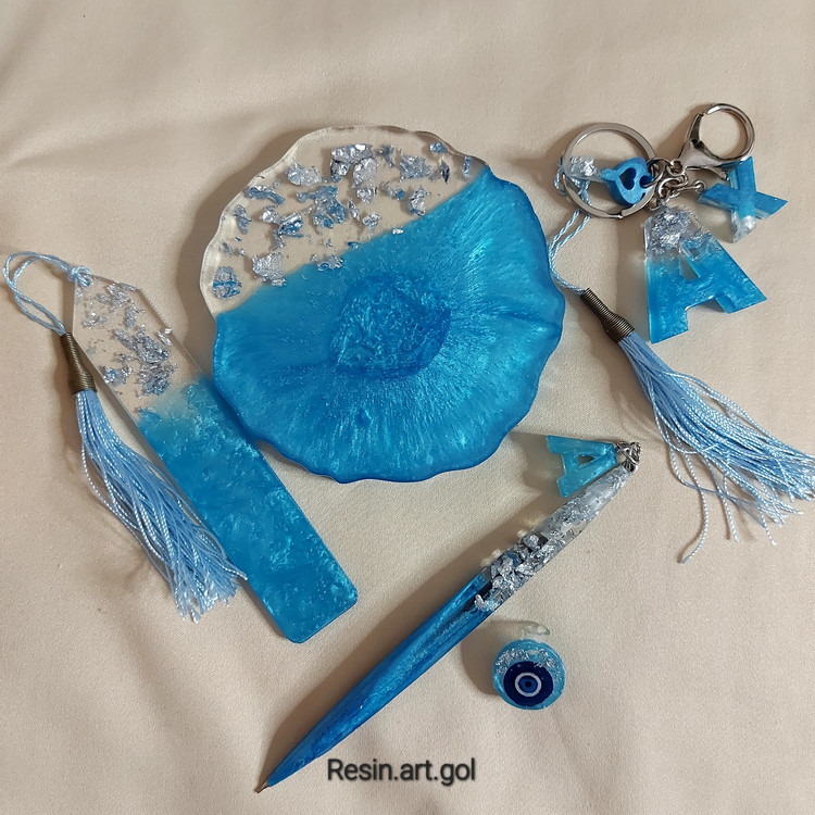 ست رزینی ،زیرلیوانی،بوکمارک،جاکلیدی،خودکار رزینی