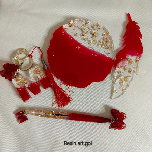 ست محصولات رزینی دستساز با امکان انتخاب طرح، رنگ و تعداد اقلام